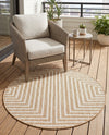 Urban Terrace Collection Area Rug -  Astoria (Taupe) Round Taupe  lifestyle 57