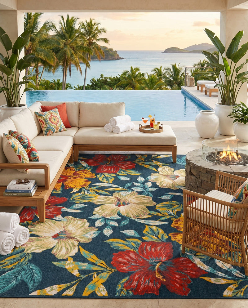 Seaside Haven Rugs Collection Area Rug -  Nautical Rectangle Multi  lifestyle 16