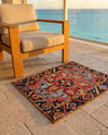 Patio Heritage Collection Area Rug -  Garden Rectangle Rust Red and Blue  lifestyle 28