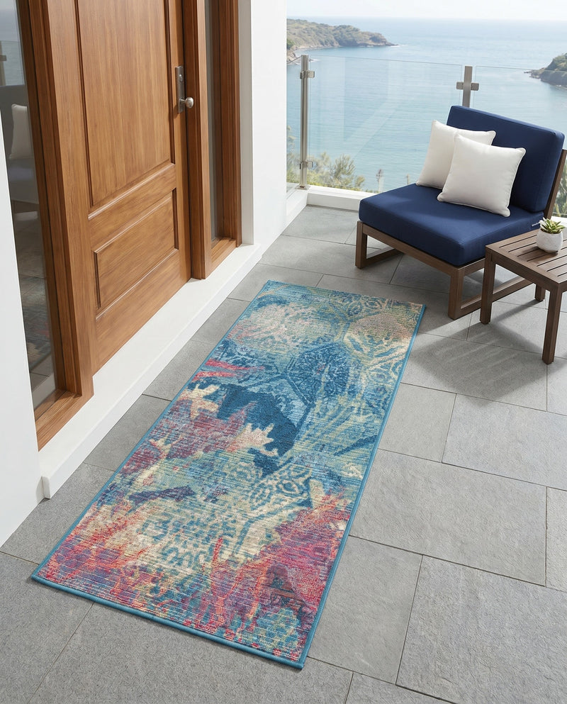 Seaside Haven Rugs Collection Area Rug - Marina Runner Multi  lifestyle 29