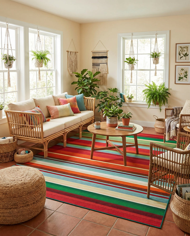 Urban Terrace Collection Area Rug -  Canopy Rectangle Multi  lifestyle 8