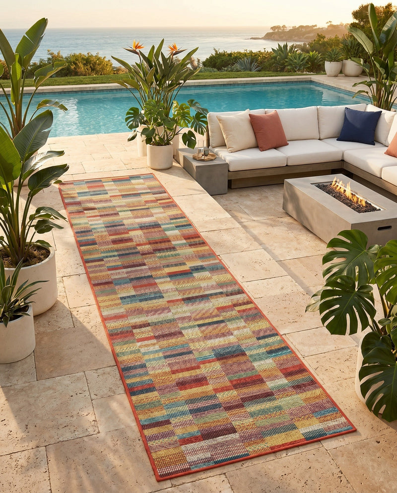 Coastal Terrace Collection Area Rug -  Harbor Runner Multi  lifestyle 43