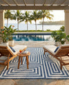 Urban Terrace Collection Area Rug -  Flatiron Rectangle Blue  lifestyle 45