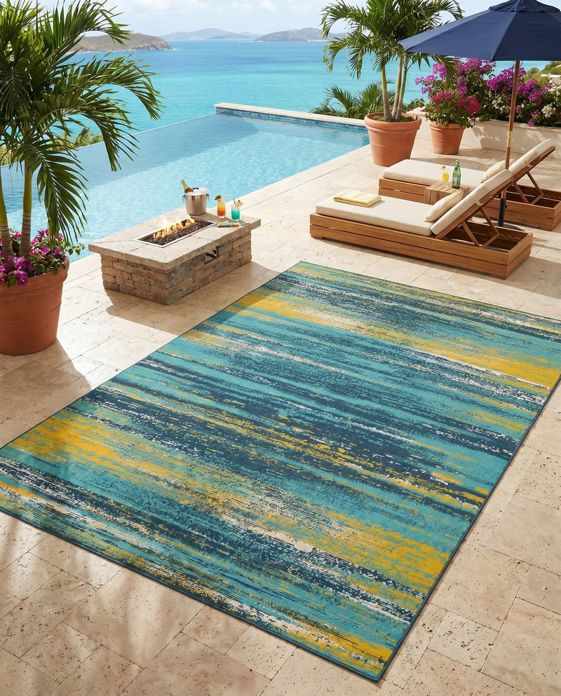 Seaside Haven Rugs Collection Area Rug -  Sandbar Rectangle Multi.Blue  lifestyle 21