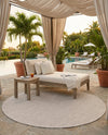 Seaside Serenity Collection Area Rug - Veranda (Light Gray) Round Light Gray  lifestyle 43