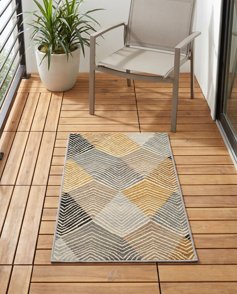 Urban Terrace Collection Area Rug - Metropolis Rectangle Gray  lifestyle 18