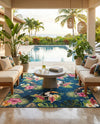 Seaside Blooms Collection Area Rug -  Leaf Rectangle Multi  lifestyle 19