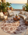 Seaside Haven Rugs Collection Area Rug -  Lighthouse (Ivory Rust Red) Round Ivory Rust Red  lifestyle 32