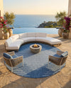 Urban Terrace Collection Area Rug -  Chelsea (Blue) Round Blue  lifestyle 71