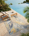 Seaside Blooms Collection Area Rug -  Blossom Rectangle Gray Ivory Yellow  lifestyle 22