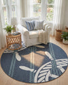 Seaside Haven Rugs Collection Area Rug - Harbor Round Navy Blue  lifestyle 20