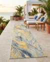 Seaside Blooms Collection Area Rug -  Blossom Runner Gray Ivory Yellow  lifestyle 67