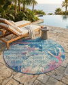 Seaside Haven Rugs Collection Area Rug - Marina Round Multi  lifestyle 42