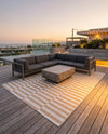 Seaside Stripes Collection Area Rug - Cabana (Taupe) Rectangle Taupe  lifestyle 22