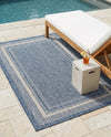 Terrace Fringe Collection Area Rug - Veranda (Blue) Rectangle Blue  lifestyle 39