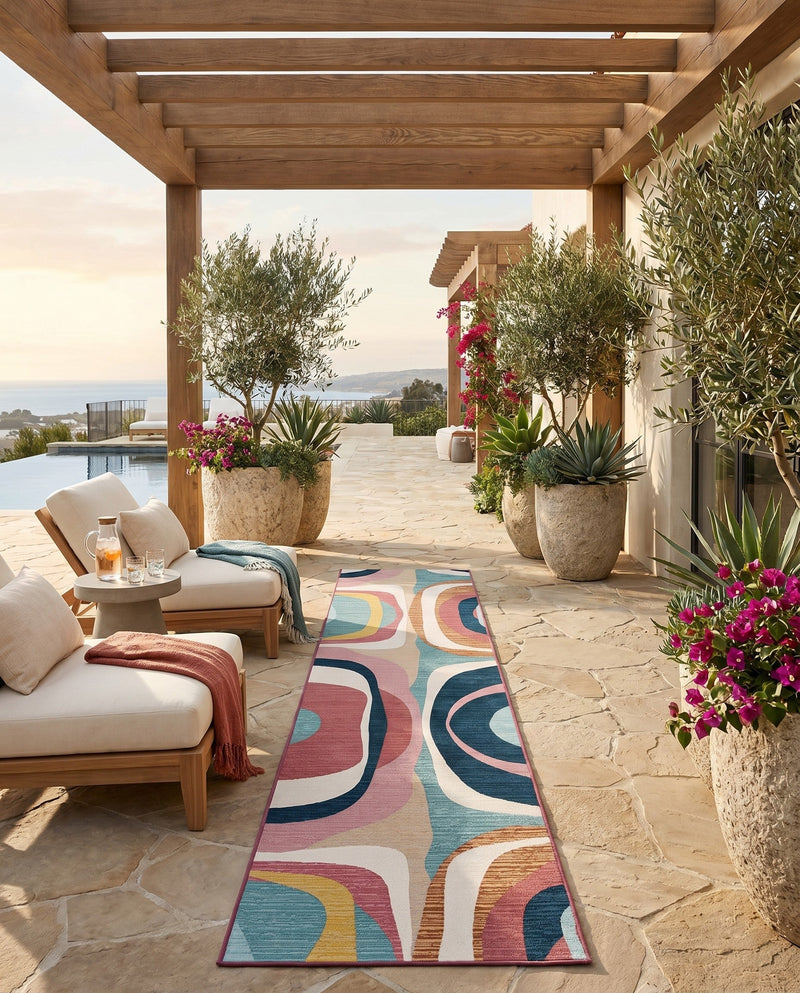 Urban Terrace Collection Area Rug - Venice Runner Multi  lifestyle 57