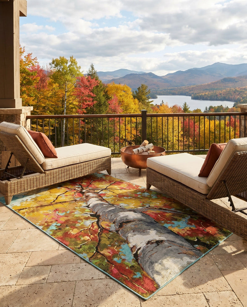 Seaside Blooms Collection Area Rug - Eden Rectangle Multi  lifestyle 7