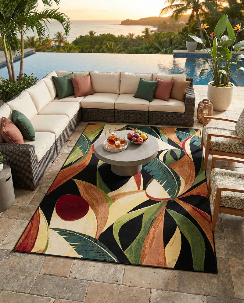 Seaside Blooms Collection Area Rug -  Tivoli Rectangle Multi  lifestyle 36