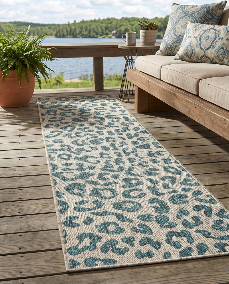Savannah Escape Collection Area Rug -  Amazon (Teal) Runner Teal  lifestyle 35