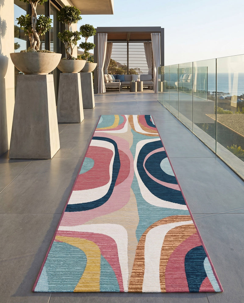 Urban Terrace Collection Area Rug - Venice Runner Multi  lifestyle 46
