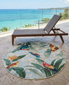Seaside Blooms Collection Area Rug -  Tropic Round Multi  lifestyle 34