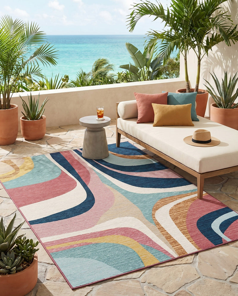 Urban Terrace Collection Area Rug - Venice Rectangle Multi  lifestyle 11