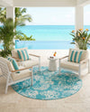 Seaside Haven Rugs Collection Area Rug -  Seaside Round Teal  lifestyle 65