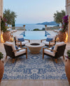 Patio Heritage Collection Area Rug - Savannah (Blue) Rectangle Blue  lifestyle 12