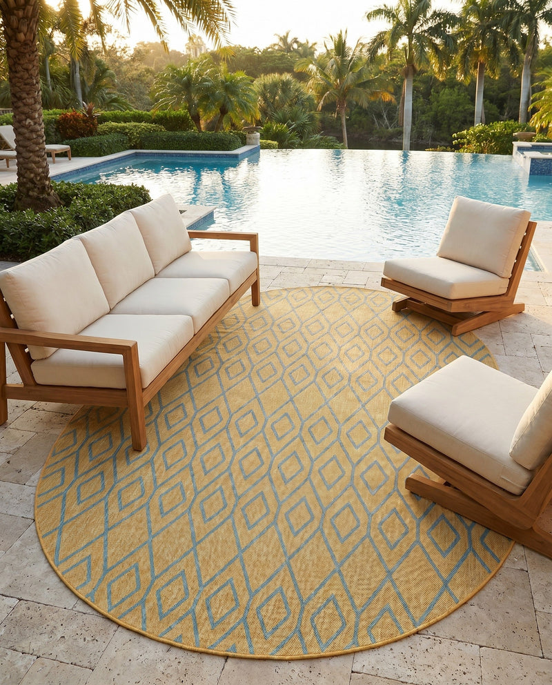 Urban Oasis Rugs Collection Area Rug -  Boulevard (Yellow and Aqua) Oval Yellow and Aqua  lifestyle 65