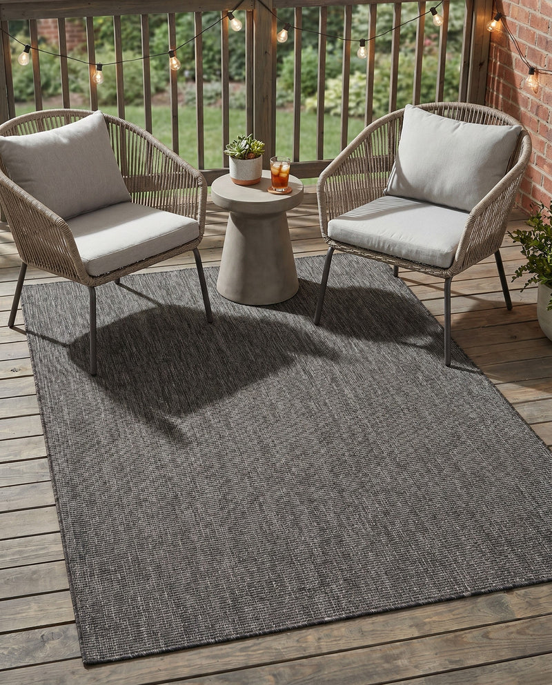 Seaside Serenity Collection Area Rug - Veranda (Black) Rectangle Black  lifestyle 50