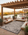 Tribal Terrace Treasures Collection Area Rug - Mayan Marina (Charcoal Gray) Rectangle Charcoal Gray  lifestyle 45