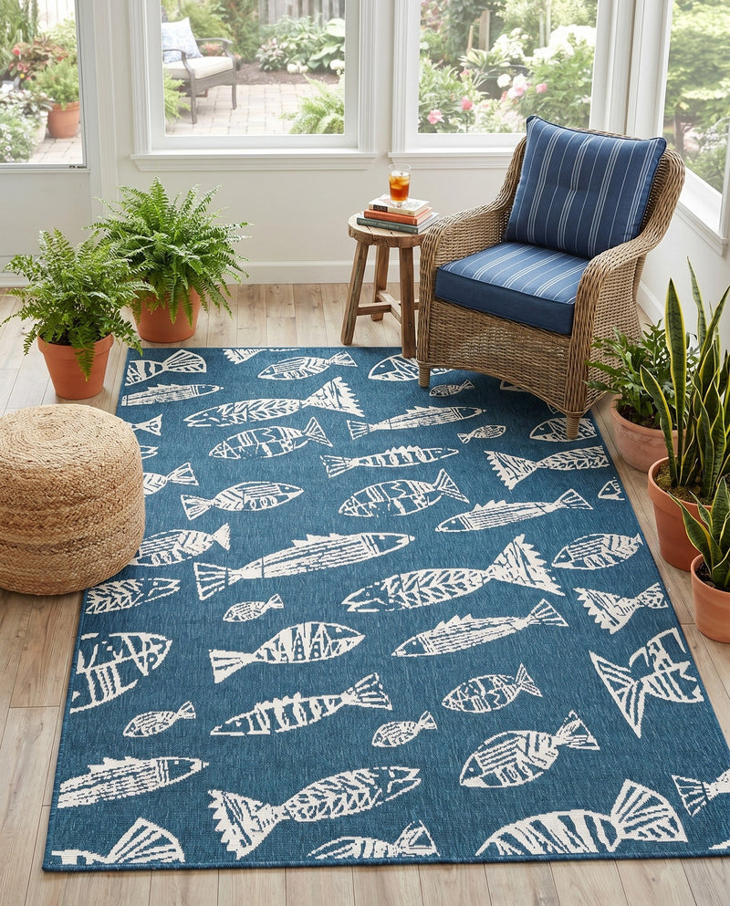 Seaside Haven Rugs Collection Area Rug -  Oceanview Rectangle Blue  lifestyle 11