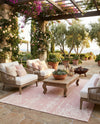 Desert Nomad Terrace Collection Area Rug - Sahara (Pink) Rectangle Pink  lifestyle 28