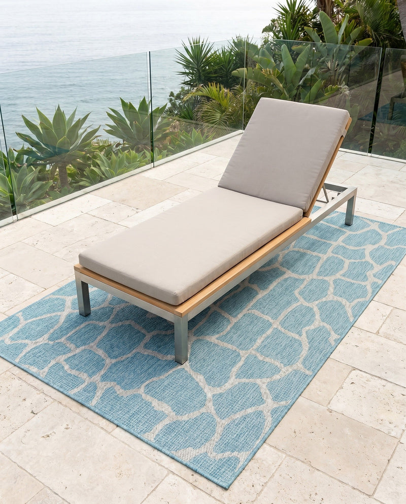 Savannah Escape Collection Area Rug -  Rainforest Rectangle Light Aqua  lifestyle 42