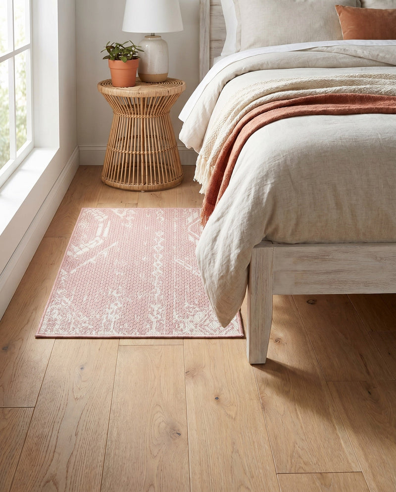 Desert Nomad Terrace Collection Area Rug - Sahara (Pink) Rectangle Pink  lifestyle 8