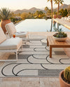 Urban Terrace Collection Area Rug -  Greenwich Rectangle White and Black  lifestyle 7