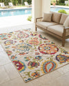 Outdoor Marrakesh Collection Area Rug - Fes Rectangle Multi Beige  lifestyle 66
