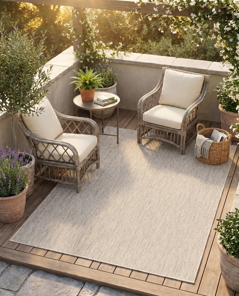 Seaside Serenity Collection Area Rug - Veranda (Light Gray) Rectangle Light Gray  lifestyle 54