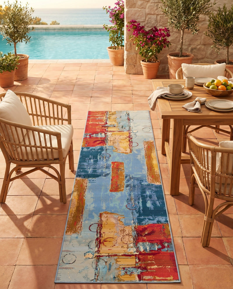 Urban Terrace Collection Area Rug -  Arbour Runner Multi  lifestyle 61