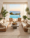 Seaside Stripes Collection Area Rug - Cabana (Taupe) Rectangle Taupe  lifestyle 23