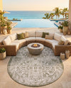 Tribal Terrace Treasures Collection Area Rug - Mayan Marina (Green) Oval Green  lifestyle 24