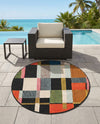 Outdoor Marrakesh Collection Area Rug -  Tangier Round Multi  lifestyle 70