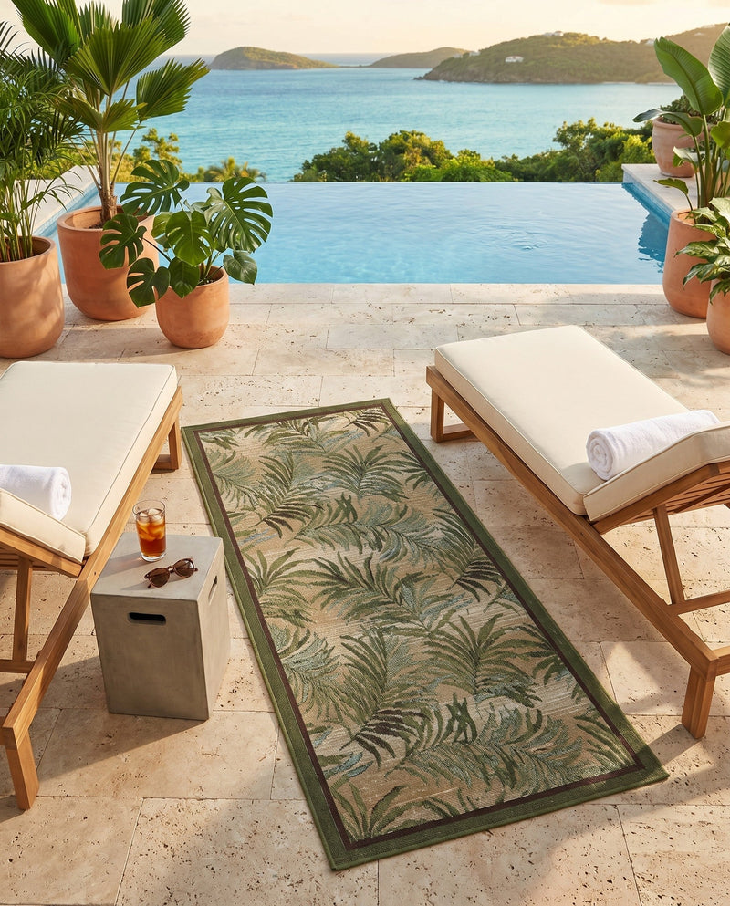 Seaside Blooms Collection Area Rug -  Verdant Runner Green  lifestyle 50