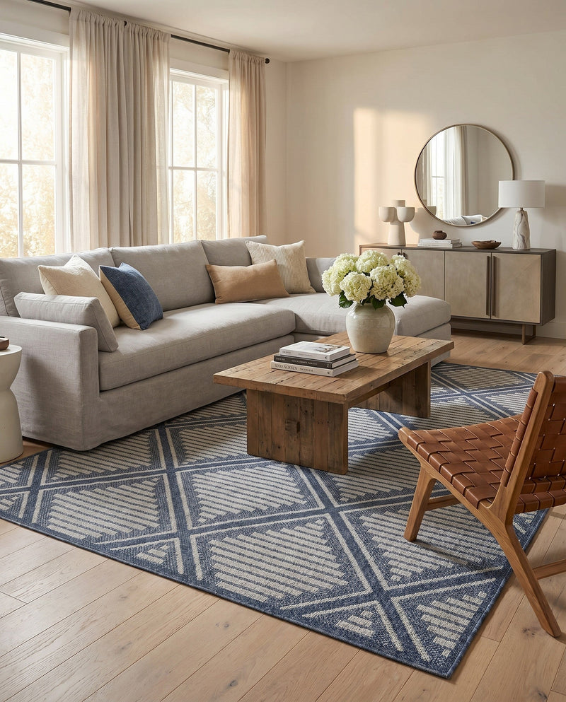Savannah Pergola Collection Area Rug -  Eden Rectangle Navy Blue  lifestyle 25
