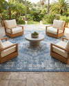 Patio Heritage Collection Area Rug -  Augusta (Blue) Square Blue  lifestyle 78