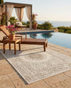 Patio Heritage Collection Area Rug -  Lafayette (Gray) Rectangle Gray  lifestyle 13