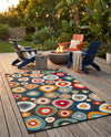 Outdoor Marrakesh Collection Area Rug -  Chefchaouen Rectangle Multi Black  lifestyle 28