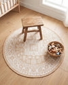 Tribal Terrace Treasures Collection Area Rug -  Incan Isle (Natural) Round Natural  lifestyle 34