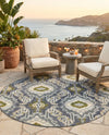 Urban Terrace Collection Area Rug -  Vista Round Blue  lifestyle 34