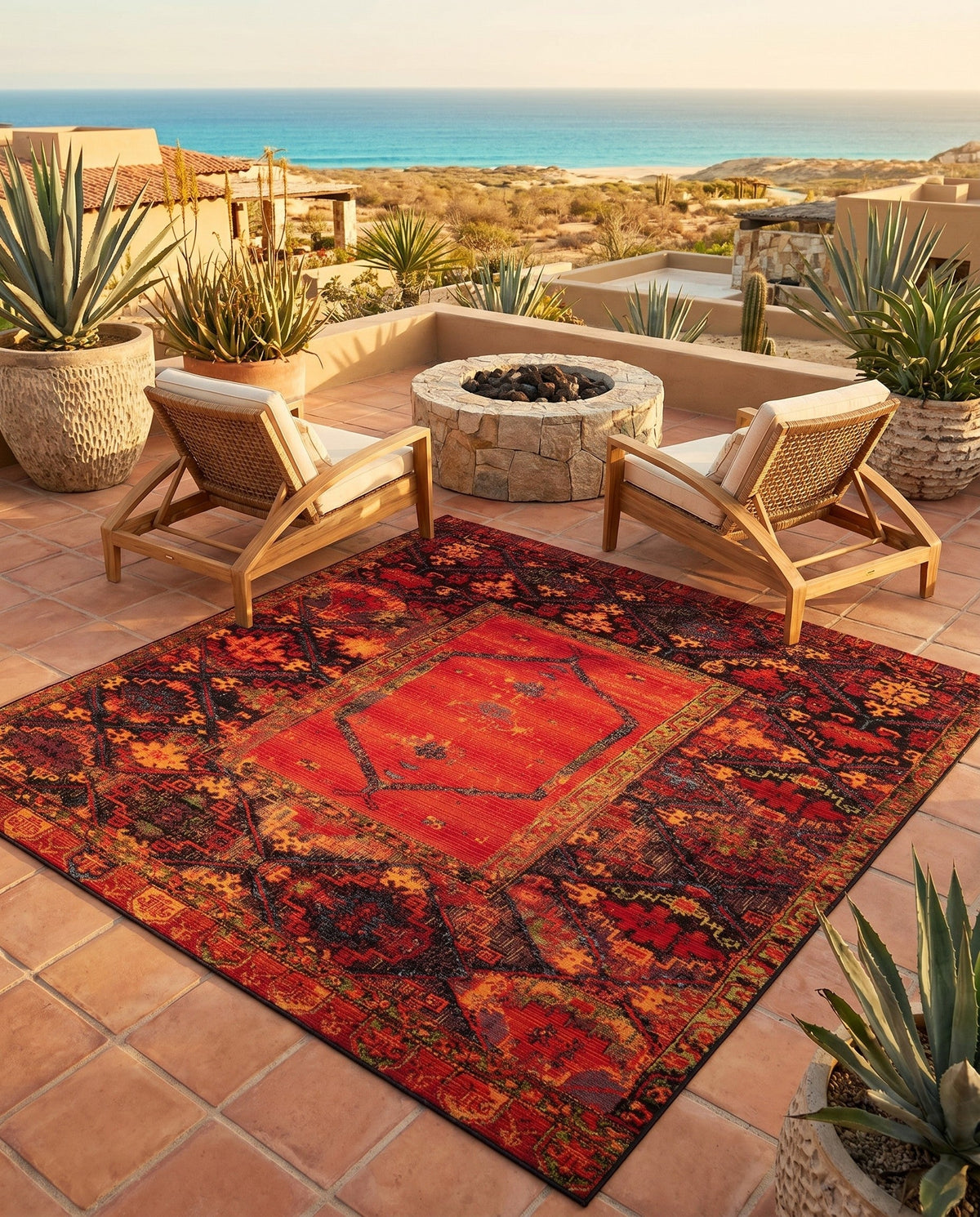 Safari Escape Rugs Collection Area Rug - Serengeti Square Multi  lifestyle 148